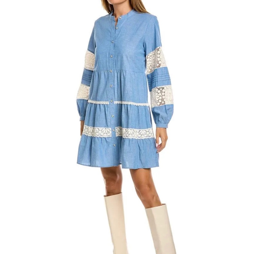 JOHNNY WAS PIECED MINI DRESS